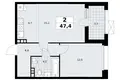 2 room apartment 47 m² poselenie Sosenskoe, Russia