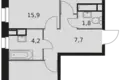 Wohnung 2 zimmer 56 m² Veshki, Russland