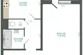 1 room apartment 43 m² Borovlyany, Belarus