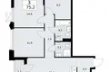 3 room apartment 75 m² Troitsk, Russia