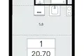 Квартира 1 комната 21 м² поселение Сосенское, Россия