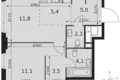 Mieszkanie 2 pokoi 43 m² Moskwa, Rosja