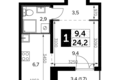 Estudio 1 habitación 25 m² Leninsky District, Rusia