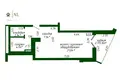 1 room apartment 37 m² Minsk, Belarus