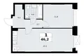 1 room apartment 46 m² Kommunarka, Russia
