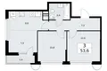 3 room apartment 54 m² Vnukovo, Russia