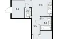 3 room apartment 61 m² Postnikovo, Russia