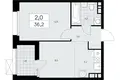 2 room apartment 36 m² poselenie Sosenskoe, Russia