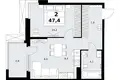 Wohnung 2 zimmer 47 m² Kommunarka, Russland