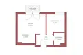 2 room apartment 42 m² in Krakow, Poland