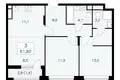 3 room apartment 62 m² poselenie Sosenskoe, Russia