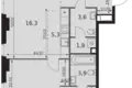 Квартира 2 комнаты 56 м² Москва, Россия