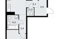 2 room apartment 60 m² Kommunarka, Russia