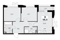 3 room apartment 57 m² poselenie Sosenskoe, Russia