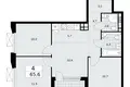 4 room apartment 66 m² poselenie Sosenskoe, Russia