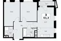 Apartamento 3 habitaciones 61 m² poselenie Sosenskoe, Rusia