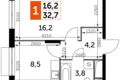 Mieszkanie 1 pokój 33 m² Razvilka, Rosja