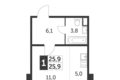 Kawalerka 1 pokój 26 m² Moskwa, Rosja