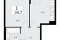 Mieszkanie 1 pokój 35 m² Troick, Rosja