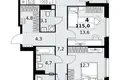 Mieszkanie 4 pokoi 115 m² Kommunarka, Rosja