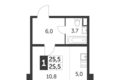 Студия 1 комната 25 м² Москва, Россия