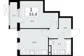 1 room apartment 33 m² poselenie Sosenskoe, Russia