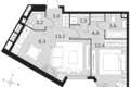 Mieszkanie 2 pokoi 49 m² Konkovo District, Rosja