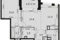 2 room apartment 55 m² Moscow, Russia