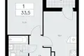 Appartement 1 chambre 34 m² poselenie Sosenskoe, Fédération de Russie