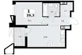 1 room apartment 39 m² poselenie Sosenskoe, Russia