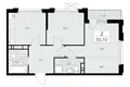 2 room apartment 55 m² Moscow, Russia