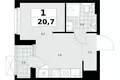 Квартира 1 комната 21 м² поселение Сосенское, Россия