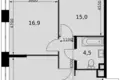 Mieszkanie 2 pokoi 64 m² Moskwa, Rosja