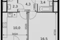 Apartamento 1 habitación 38 m² Razvilka, Rusia