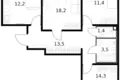 Mieszkanie 3 pokoi 76 m² Moskwa, Rosja