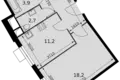 Квартира 1 комната 46 м² Развилка, Россия