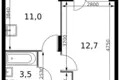 Квартира 1 комната 32 м² Сапроново, Россия