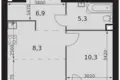 2 room apartment 43 m² Moscow, Russia