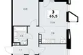 3 room apartment 66 m² poselenie Sosenskoe, Russia