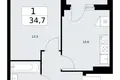 Appartement 1 chambre 35 m² Troïtsk, Russie