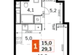 Kawalerka 1 pokój 29 m² North-Western Administrative Okrug, Rosja