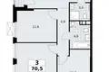 3 room apartment 71 m² South-Western Administrative Okrug, Russia