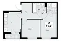 2 room apartment 51 m² poselenie Sosenskoe, Russia