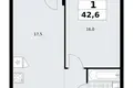 Wohnung 1 zimmer 43 m² Kommunarka, Russland
