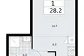 Appartement 1 chambre 28 m² Troïtsk, Russie