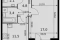 Mieszkanie 1 pokój 41 m² Razvilka, Rosja