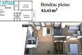 Apartamento 3 habitaciones 63 m² Jakai, Lituania