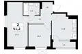 Mieszkanie 2 pokoi 51 m² Kommunarka, Rosja