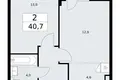 2 room apartment 41 m² Vnukovo, Russia