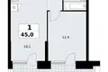 Квартира 1 комната 45 м² район Коммунарка, Россия